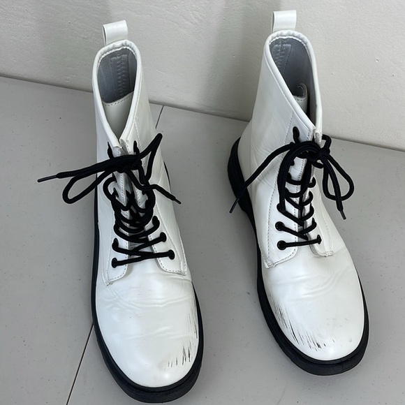 White Charles Albert Combat Boots Sz 11 - Picture 2 of 9